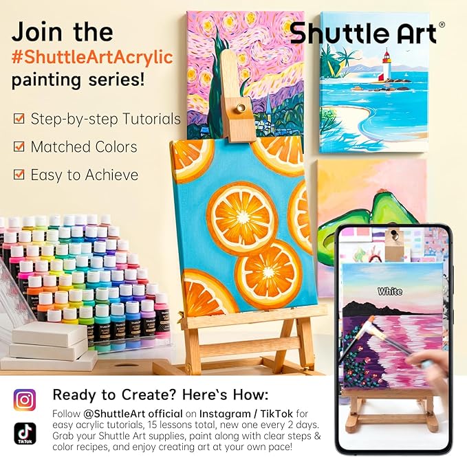 Shuttle Art 80 Colors Acrylic Paint, Acrylic Paint set - Image 2