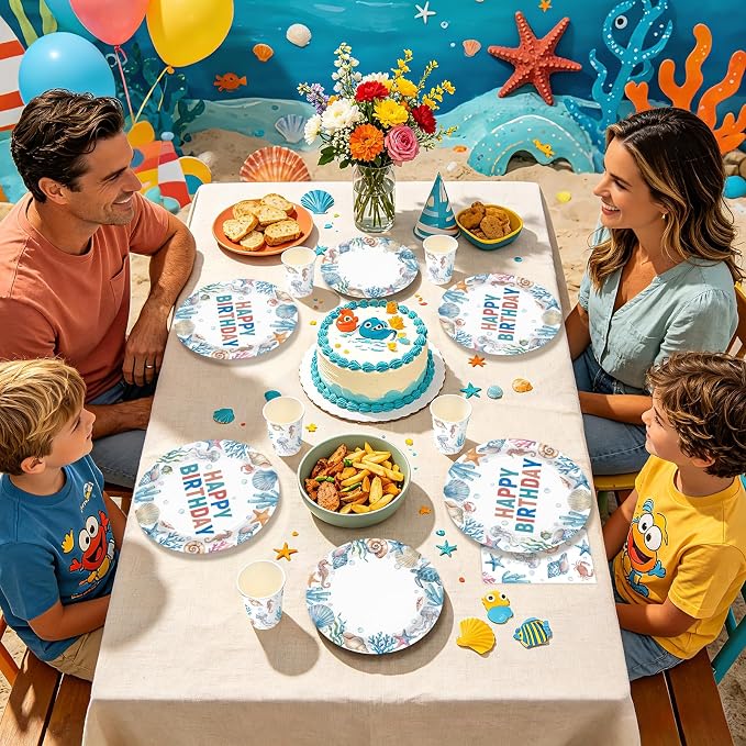 168Pcs Seashell Ocean Birthday Supplies - Image 6