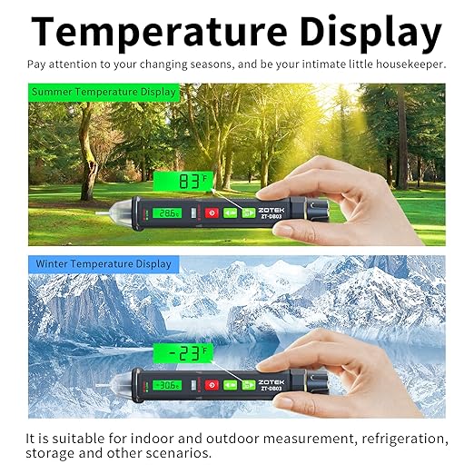 ZOYI ZT-DB03 AC Voltage Detector - Non-Contact Voltage Tester Pen, Adjustable Sensitivity, Electricity Tester, Live Wire Tester, Electrical Tester Pen, 12-1000V