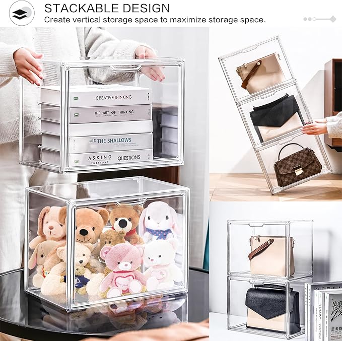DILIBRA 4 Packs Clear Plastic Handbag Storage Organizer - Image 6