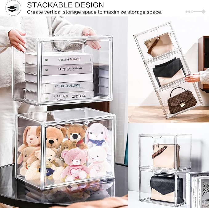 DILIBRA 4 Packs Clear Plastic Handbag Storage Organizer - Image 7