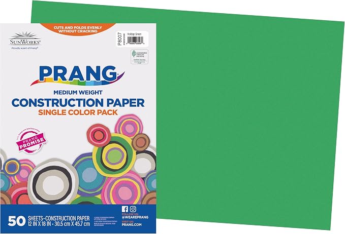 Prang Construction Paper, Holiday Green, 50 Sheets by Prang