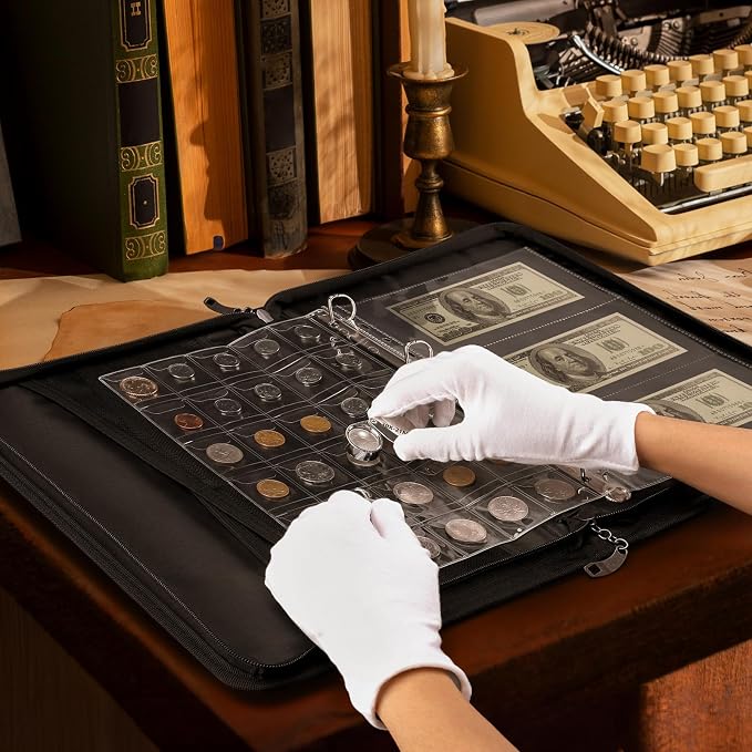 Coin Collection Book with Lock, Fireproof Holders - Image 7