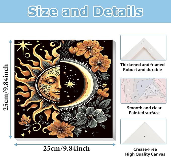 hkejoi Moon Paint by Numbers Kit - Image 3
