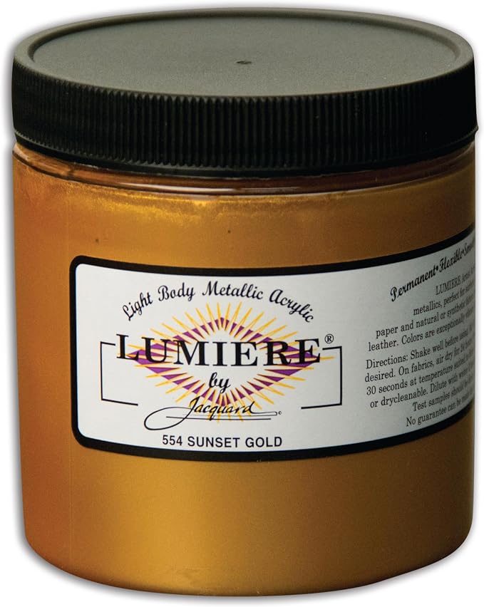 Jacquard Lumiere 8oz Fabric Paint Sunset Gold by Jacquard