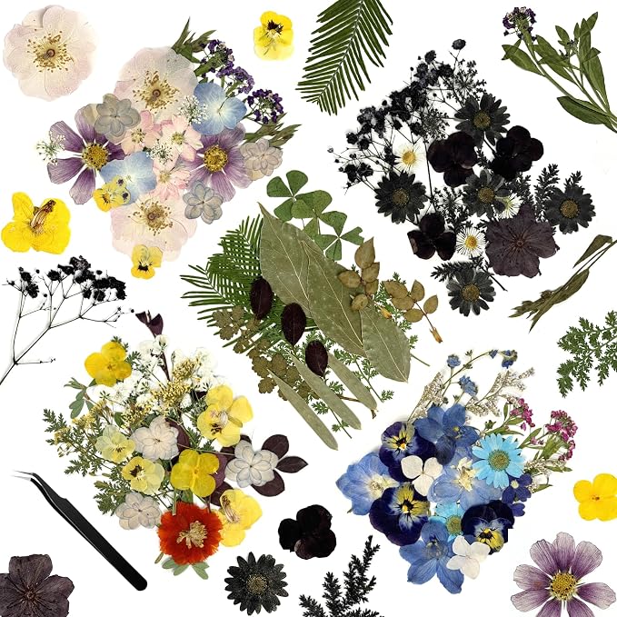 110Pcs Dried Flowers for Crafts, Pressed Flowers for Resin Molds by Wellcometowyegey