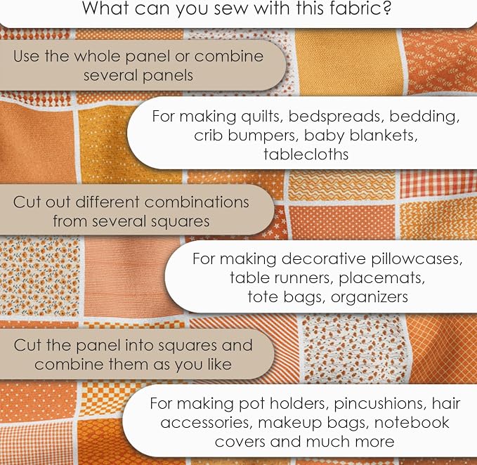 Cotton Satin Patchwork Fabric Panel – 35 Designs, 20×20 cm Squares, Single - Image 6