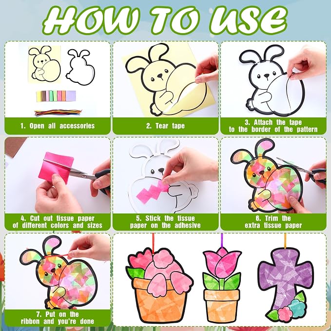Eersida 32 Sets Easter Suncatcher Craft Kit, Easter Window Art Crafts - Image 4