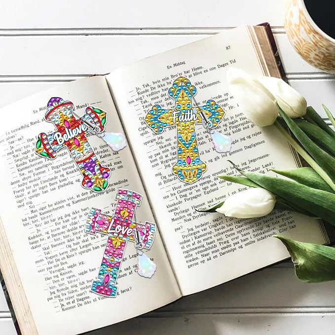 Cross Diamond Art Bookmark Kit: 8 Pcs Christian Bookmarks - Image 8