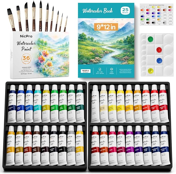 Nicpro Upgraded Watercolor Paint Set by Nicpro