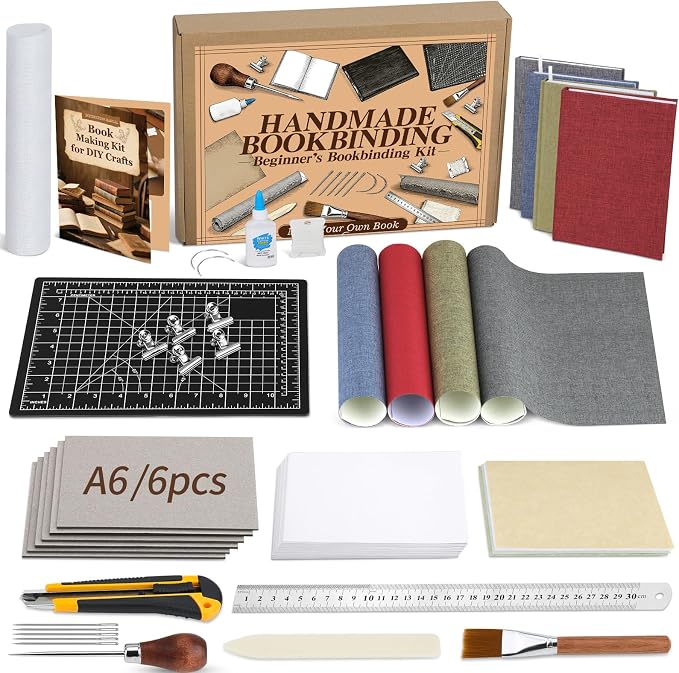 JUPEAN Book Binding Kits Book Binding Materials Bookbinding Kit | 6 Cardboard by Jupean