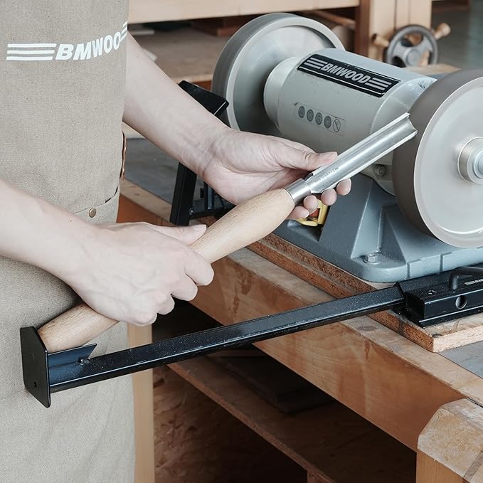 BG-GJ Set Complete Grinding Jig System for Wood Chisels, Grind Sharpening System for 8 Inch Grinders to Sharpen Lathe Turning Tools, Chisels, Skews, Bowl Spindle Gouges.