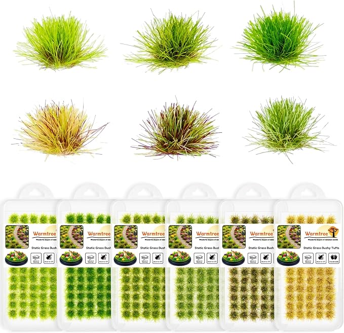 Warmtree 360 Pcs Static Grass Lowland Shrubs Tuft Terrain Model Kit by Warmtree