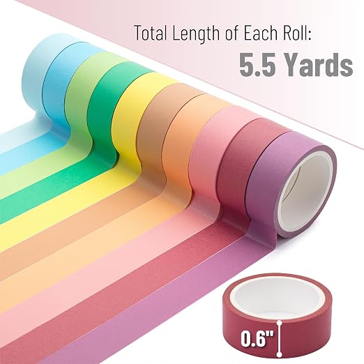 Mr. Pen- Washi Tape Set, 10 Rolls, 5.5 Yards/Roll | Washi Tape - Image 4