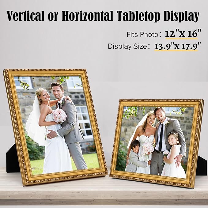 12×16 Picture Frame Gold - Image 2