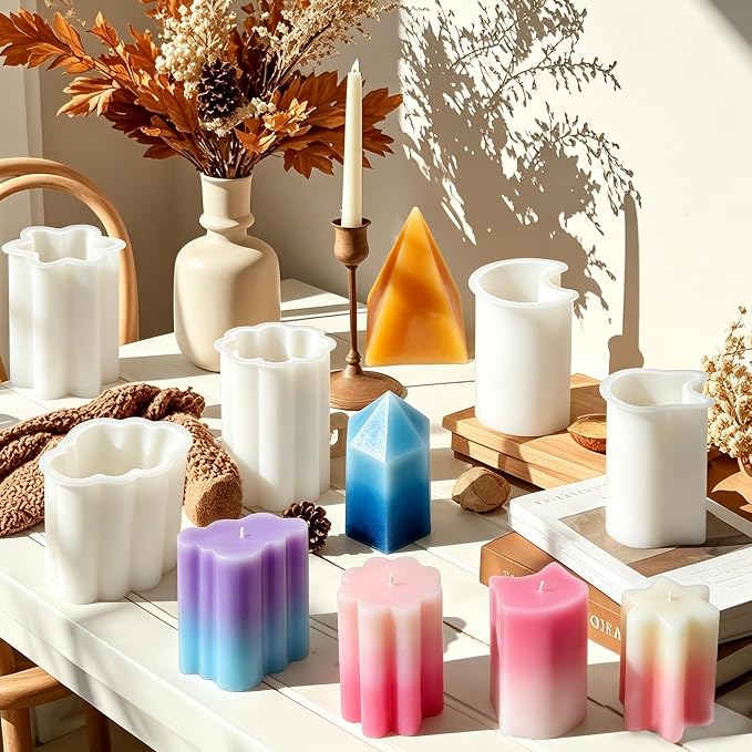 8PCS Reusable Silicone Candle Molds Set - Image 2