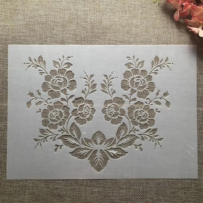 TIAMECH A4 Rose Branch Stencil for Painting | Reusable - Image 3