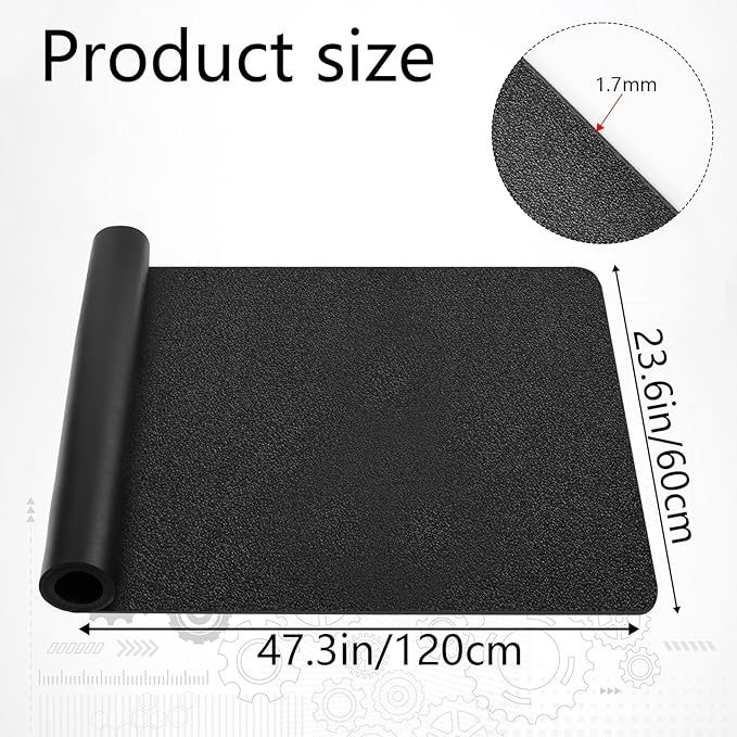 Work Bench Mat Top 23.6" x47.2" DIY Work Table Mat PU Leather Workbench Pad Topper Workshop Mat Workbench Cover for Protects Work Bench Tabletop Countertop