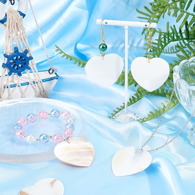 SUNNYCLUE 1 Box 20Pcs Heart Shape Shell Charms Freshwater Shell Pendants - Image 5
