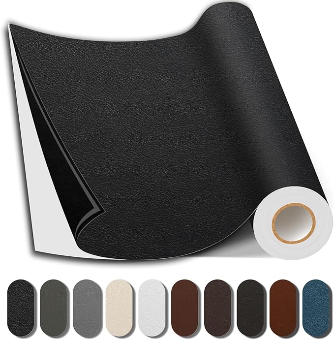 Leather Repair Patch, 35X158 Inch Repair Patch Self Adhesive Waterproof, DIY Large Vinyl Patches for Couches, Furniture, Kitchen Cabinets, Wall （Black, 35X158 Inch）