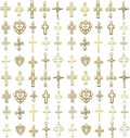 WOCRAFT 60pcs KC Gold Cross Bracelet Charms by WOCRAFT