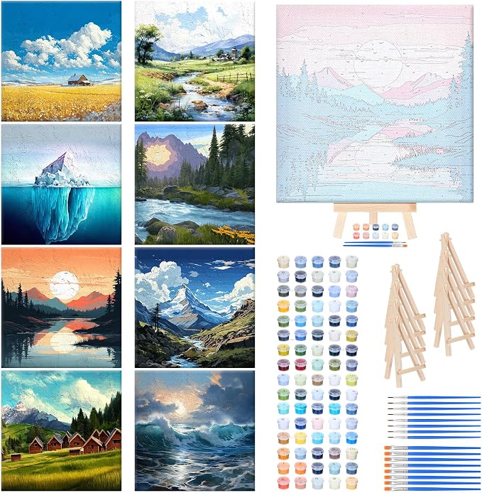 RoundFunny 8 Set Paint by Numbers Kit by RoundFunny