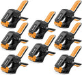 TOLESA Heavy Duty Spring Clamps 4 Inch 8 Pcs Large Wood Clamps with 30Lbs Powerful Clamping Force Deep Throat Nylon Clamps for Woodworking Photography Backdrop Household Use Cover Holding Wood Gluing