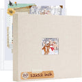 12x12 Inch Large 3 Ring DIY Scrapbook Photo Album, Linen Cover Scrapbook by Hiwhy