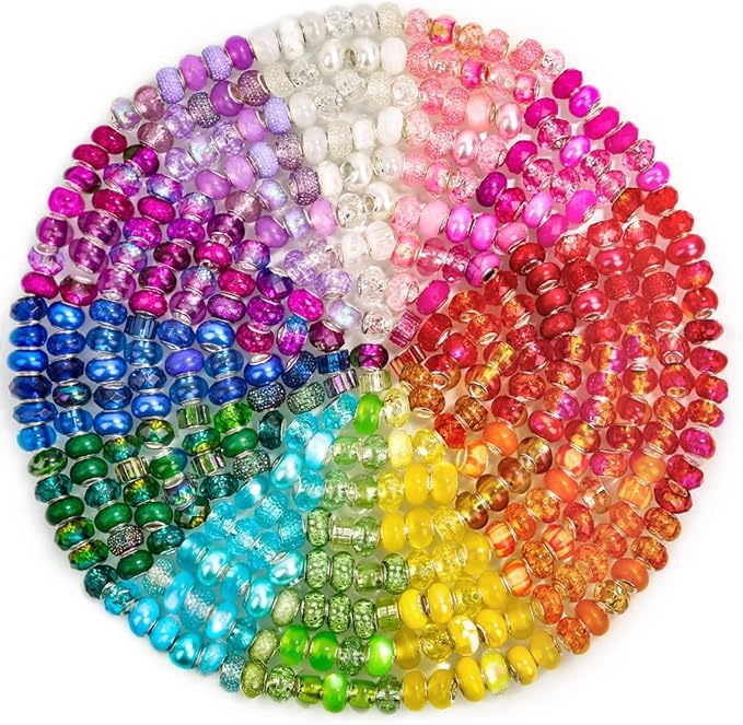 Cludoo Large Hole Glass Beads for Jewelry Making by Cludoo