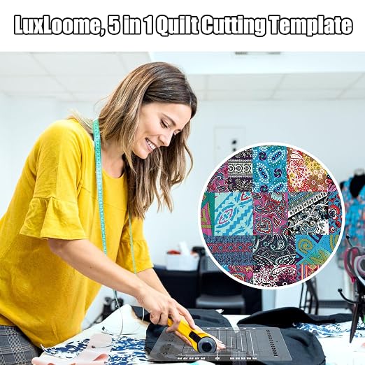 Quilting Ruler, 8.5 * 12.5", Slotted Patchwork Ruler & Template, Non-Slip Grip - Image 2