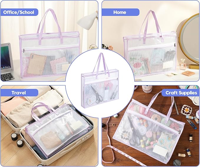 Qozary 8 Pcs Sew Project Bags for Quilting-A3 Sewing Craft Organizer Storage - Image 6