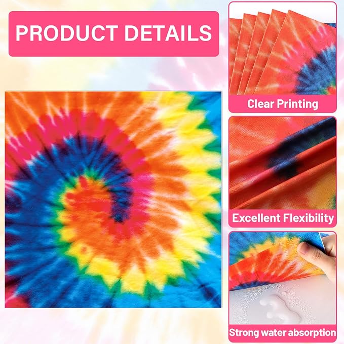 48Pcs Tie Dye Paper Plates and Napkins Rainbow Tie Party Decorations Dye - Image 4