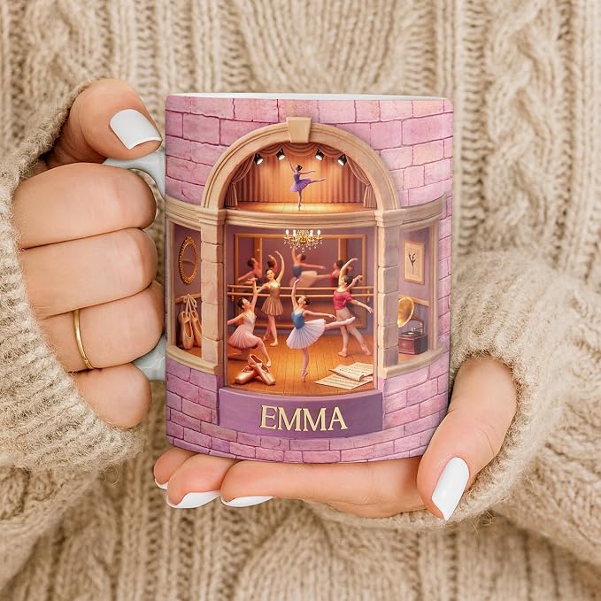 Personalized Ballerina Mug, Custom Name Dance Gift - Image 9