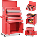 INTERGREAT Tool Chest Cabinet,8-Drawer Rolling Tool Chest with Detachable Top Tool Box, Tool Chests with Universal Lockable Wheels, Metal Tool Cart for Garage, Workshop, Barbershop(Red)