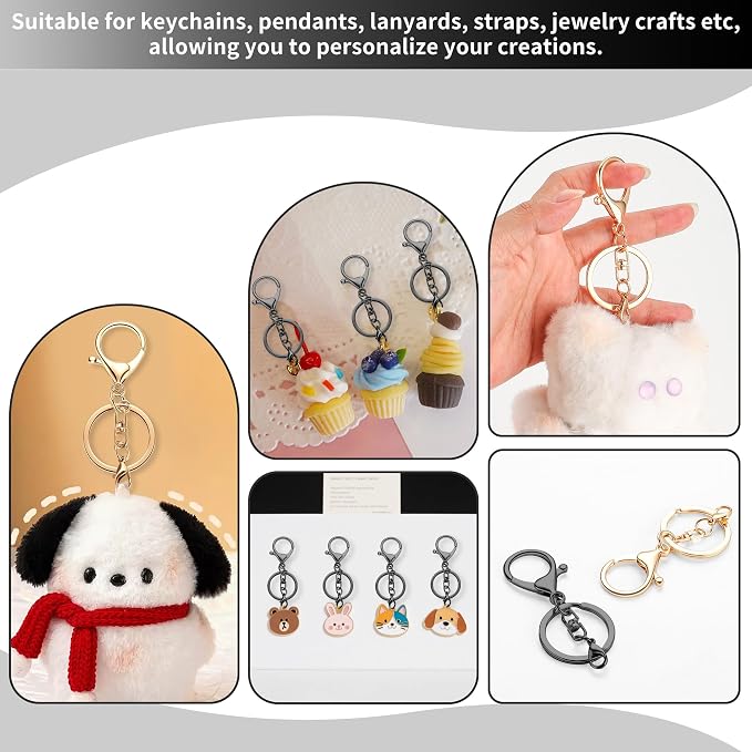 Gkeygo 10 Pack a Set Metal Lobster Claw Clasps and Key Rings, Key Chain - Image 7