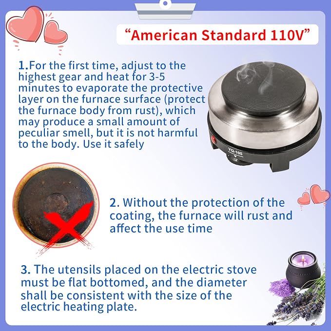SAEUYVB Candle Making kit with Hot Plate, Candle Making Supplies, Candle Making - Image 6