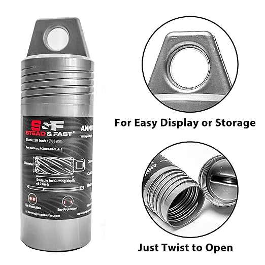 S&F STEAD & FAST Mag Drill Bits 1-1/4" Diameter 2" Cutting Depth, 1Pc, Annular Cutter with Pilot Pin for Magnetic Drill Press