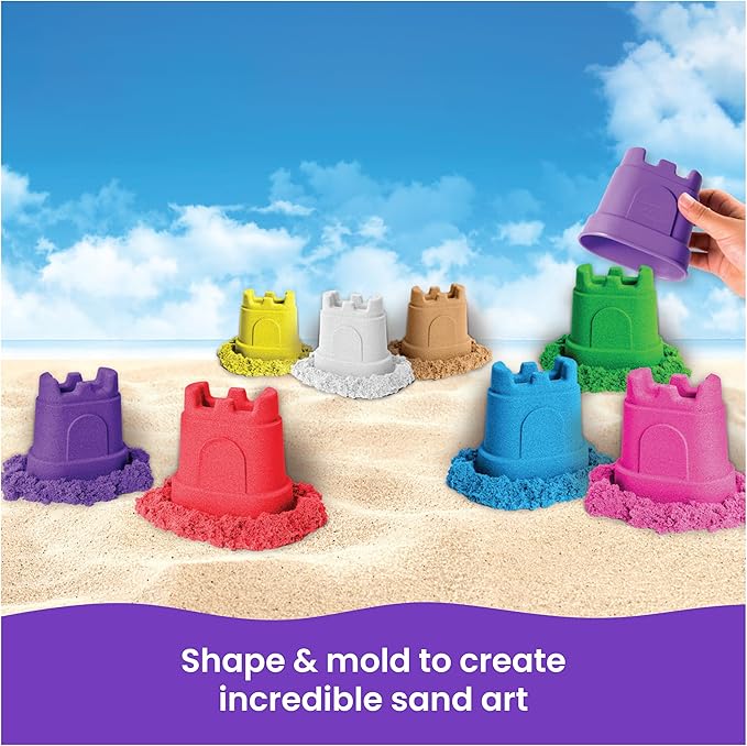 Kinetic Sand Castle Containers 10-Pack Moldable Sensory Toys, Ages 3+ - Image 3