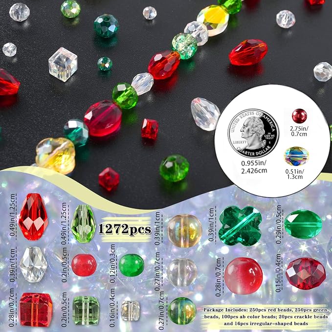 Christmas Glass Beads for Jewelry Making - Image 2