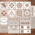 Marspark 20 Pcs Talavera Stencil Floral Folk Mexican Stencils Flower Border by Marspark