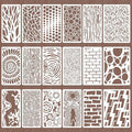18 Pcs Stencils for Painting Mixed Size Texture Stencils Reusable Designs by Unknown