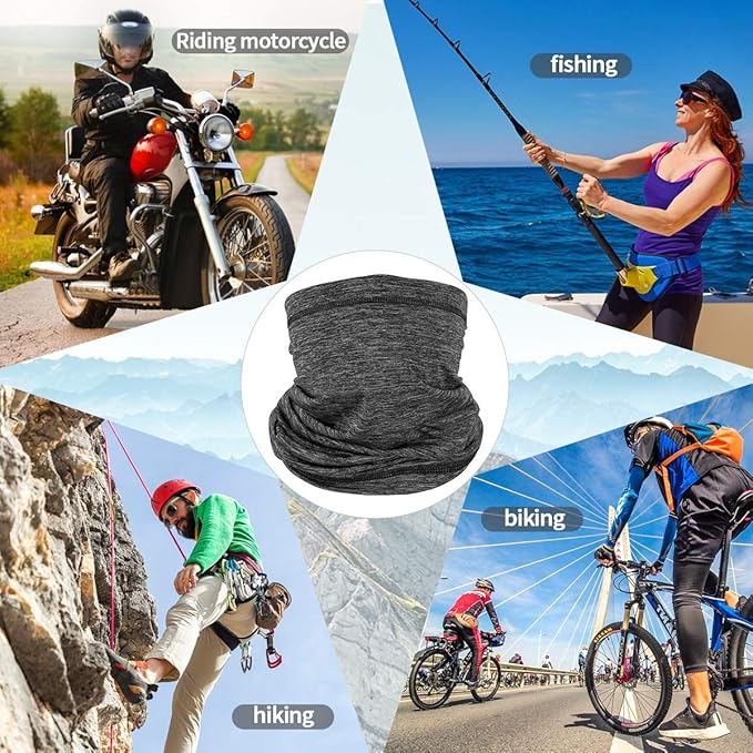 Achiou Cooling Neck Gaiter Face Cover Scarf, UV Protection Mask for Men and Women,Soft Windproof, Hiking Cycling Running