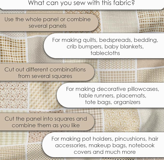 Cotton Satin Patchwork Fabric Panel – 35 Designs, 20×20 cm Squares, Single - Image 6