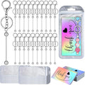 Sasylvia 60 Pcs Beadable Keychain Bars Bulk Making Kit 20 Beaded Keychain 20 by Sasylvia