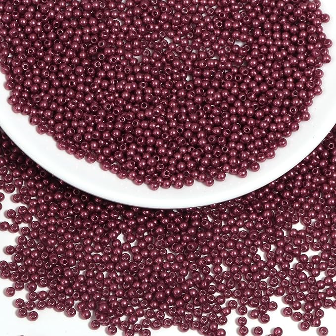 4000pcs Wine Red 3mm Pearl Beads by chuyau