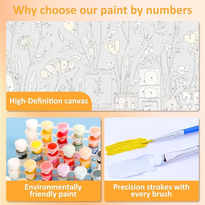 Framed Paint by Numbers Kit for Adults - Image 5