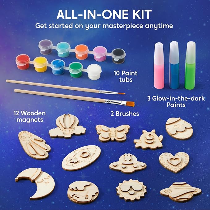 JOYIN 12 Glow in The Dark Wooden Magnets - Image 3