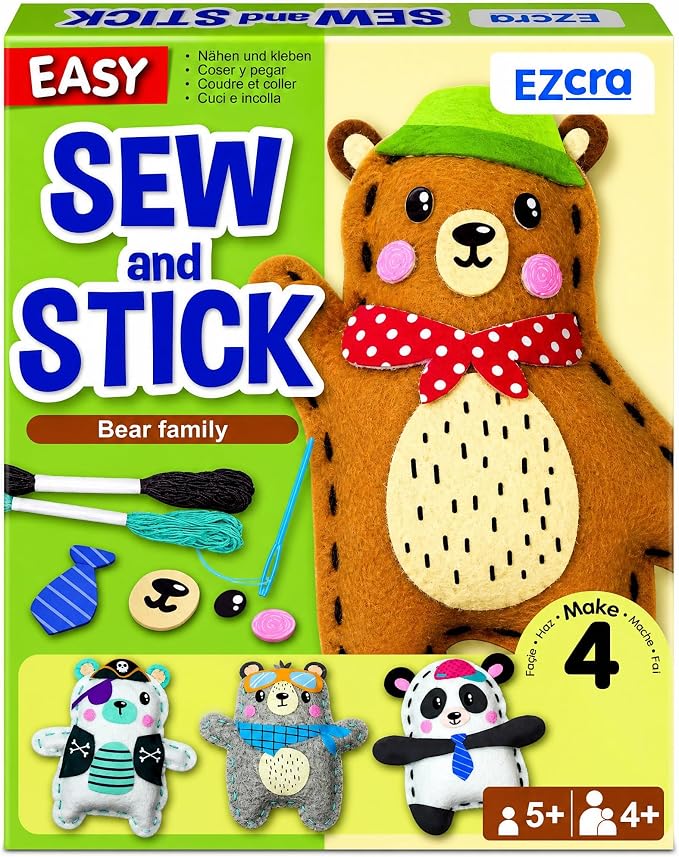 EZCRA Bear Sewing Kit for Kids Ages 4-8 by EZCRA
