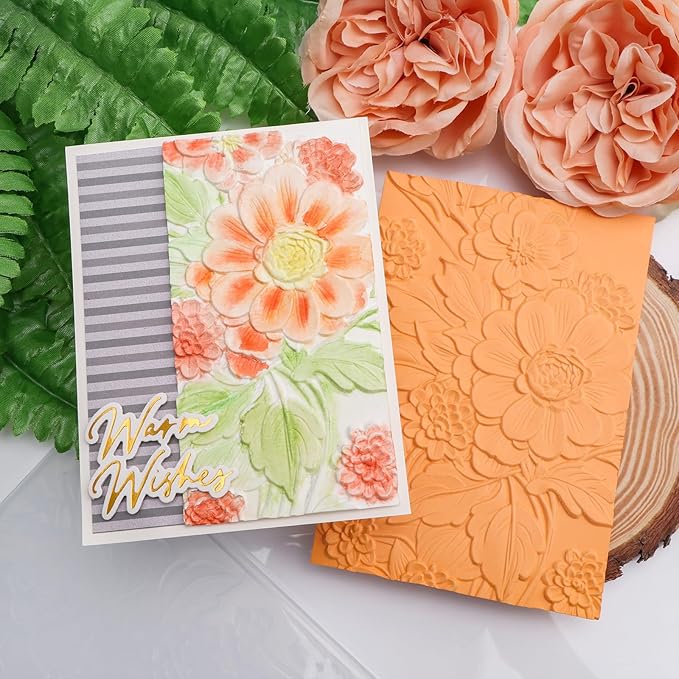3D Embossing Folder for Card Making Texture Fades Blossom Bloom Floral Plastic - Image 3