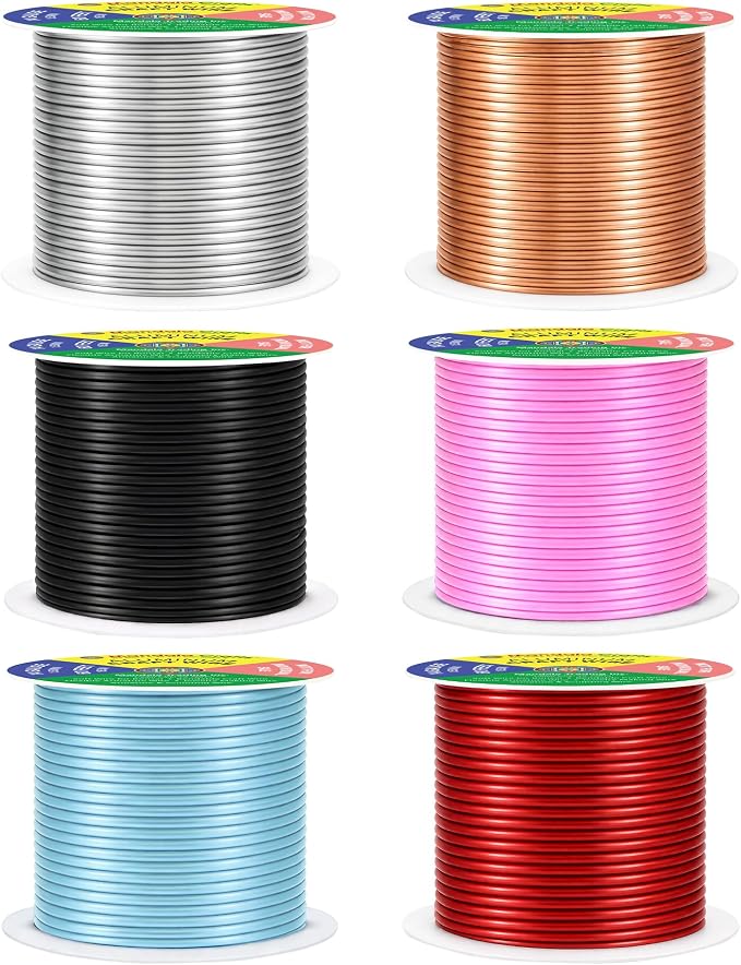 Mandala Crafts 14 GA Red Copper Black Assorted Anodized Aluminum Craft Wire | - Image 2